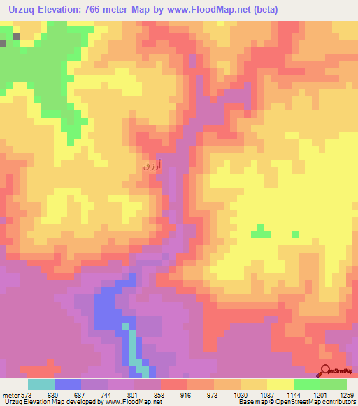 Urzuq,Oman Elevation Map