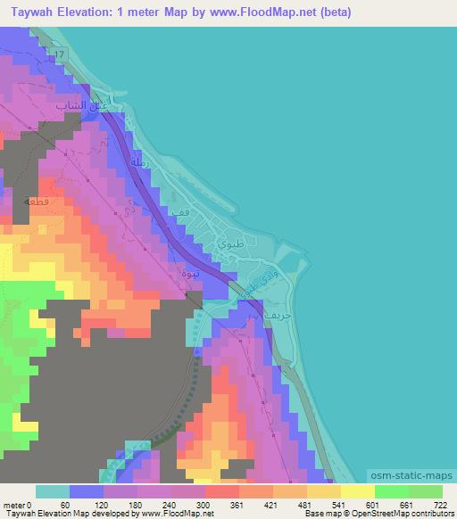 Taywah,Oman Elevation Map