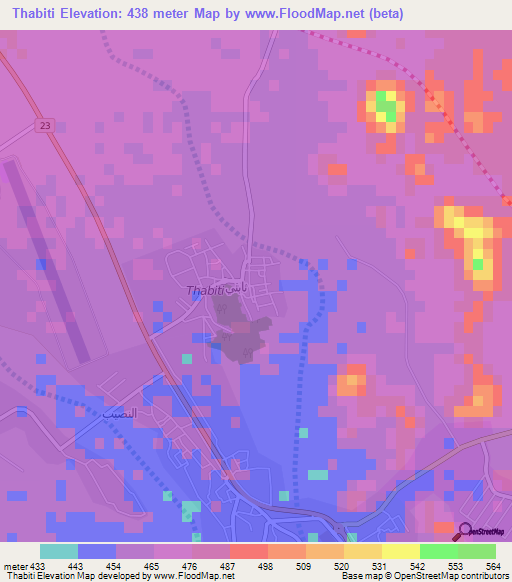 Thabiti,Oman Elevation Map