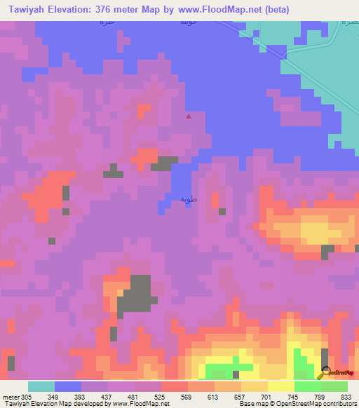 Tawiyah,Oman Elevation Map