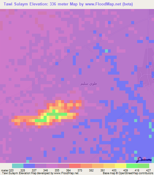 Tawi Sulaym,Oman Elevation Map