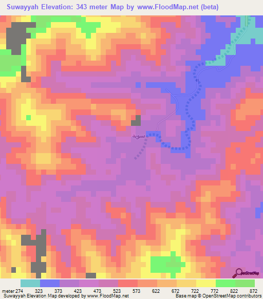 Suwayyah,Oman Elevation Map