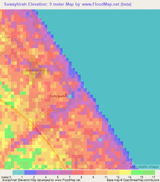 Suwayhirah,Oman Elevation Map