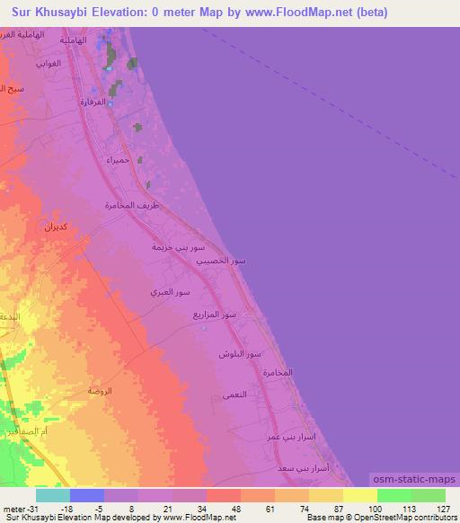 Sur Khusaybi,Oman Elevation Map