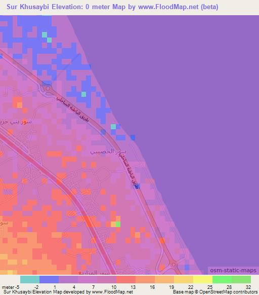 Sur Khusaybi,Oman Elevation Map