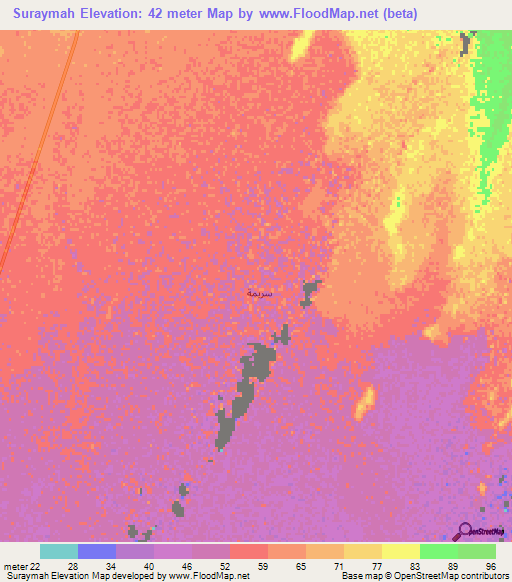 Suraymah,Oman Elevation Map