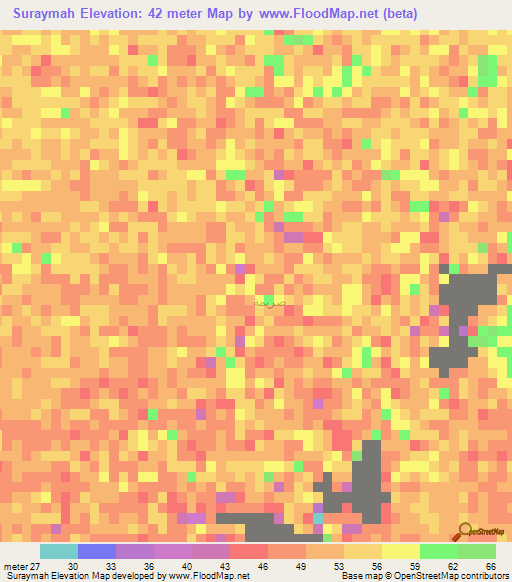 Suraymah,Oman Elevation Map