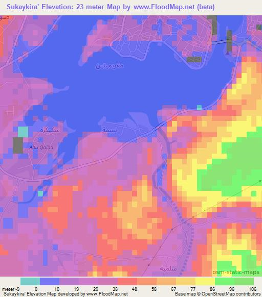 Sukaykira',Oman Elevation Map