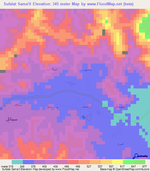 Sufalat Sama'il,Oman Elevation Map