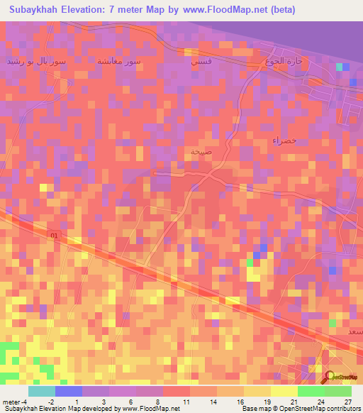 Subaykhah,Oman Elevation Map