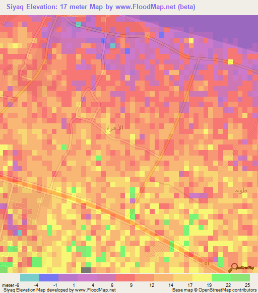 Siyaq,Oman Elevation Map