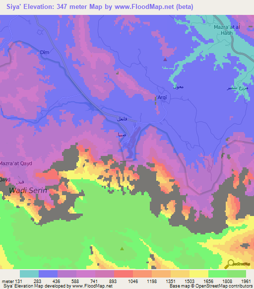 Siya',Oman Elevation Map