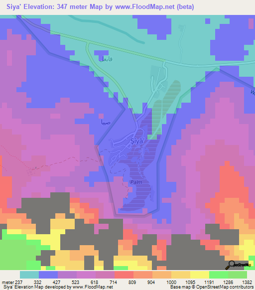 Siya',Oman Elevation Map