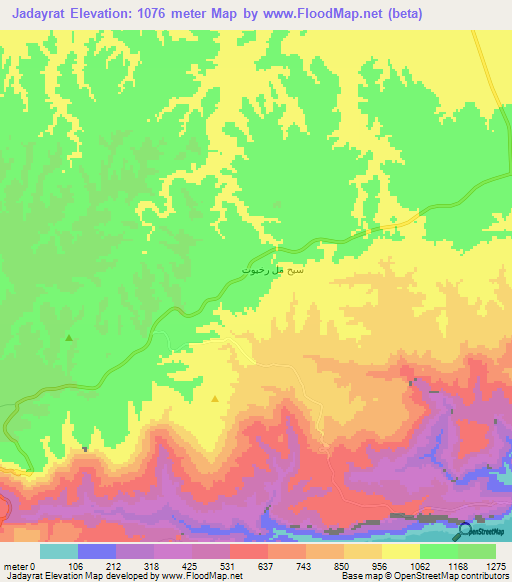 Jadayrat,Oman Elevation Map