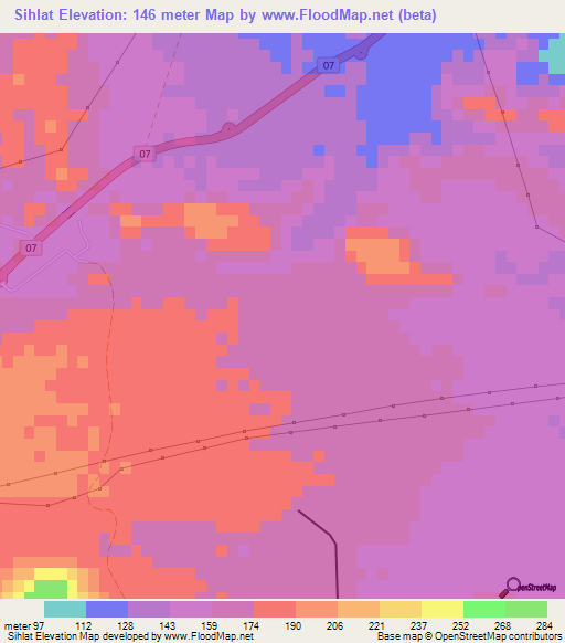 Sihlat,Oman Elevation Map