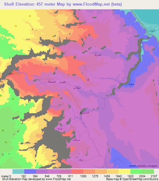 Shufi,Oman Elevation Map