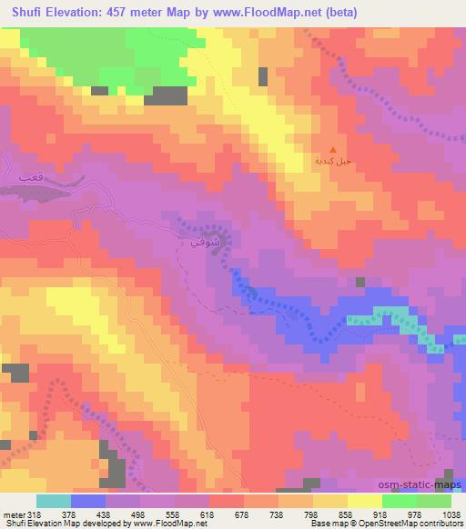 Shufi,Oman Elevation Map