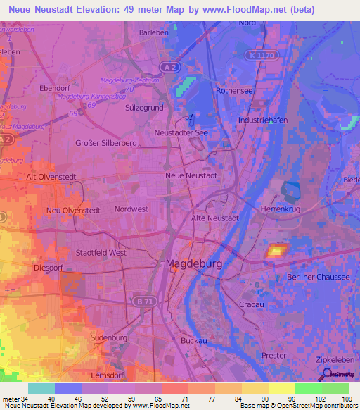 Neue Neustadt,Germany Elevation Map