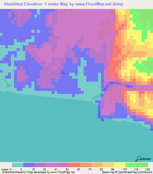 Sharbithat,Oman Elevation Map