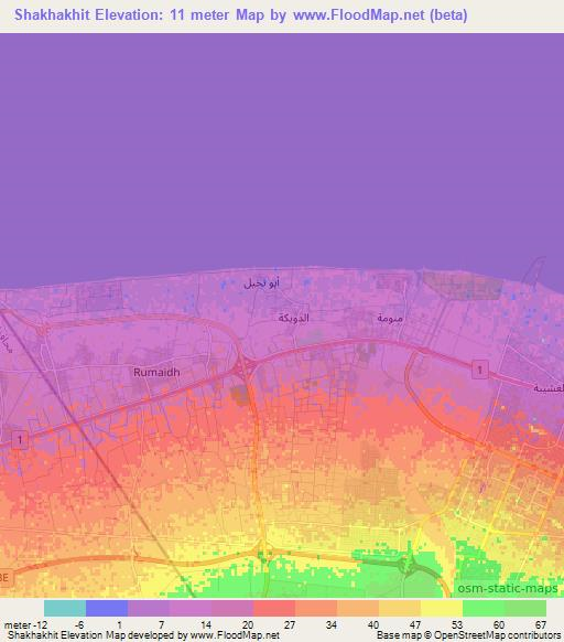 Shakhakhit,Oman Elevation Map