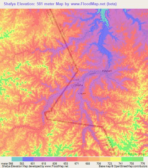 Shafya,Oman Elevation Map