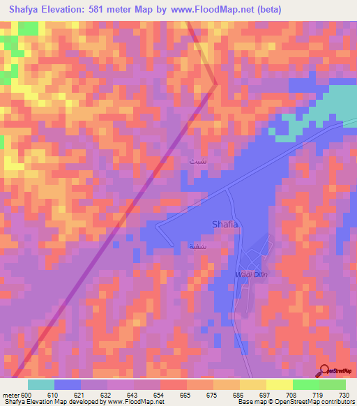 Shafya,Oman Elevation Map