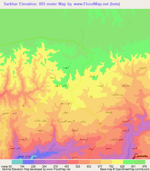 Sarkhar,Oman Elevation Map