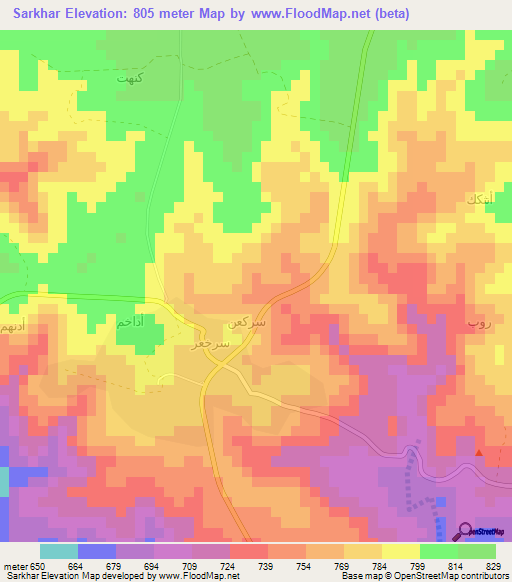 Sarkhar,Oman Elevation Map