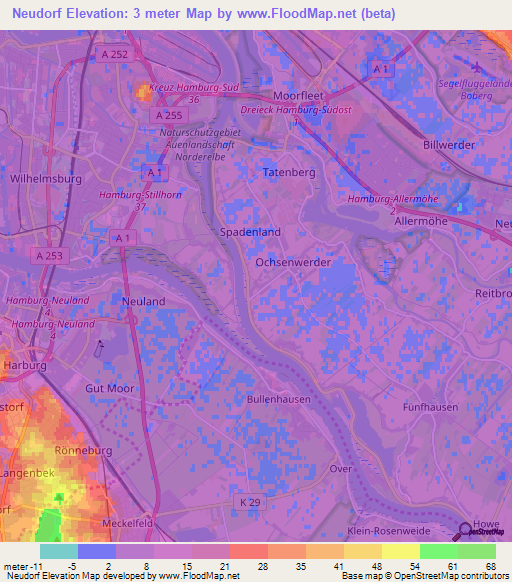 Neudorf,Germany Elevation Map