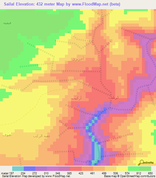 Sailal,Oman Elevation Map