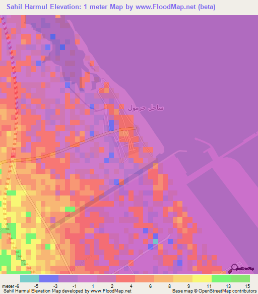 Sahil Harmul,Oman Elevation Map