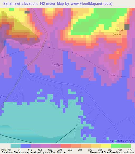 Sahalnawt,Oman Elevation Map