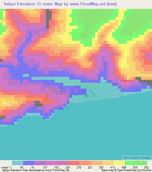 Safqut,Oman Elevation Map