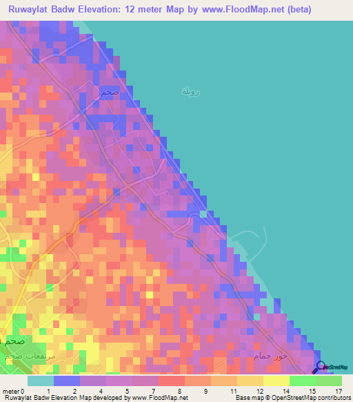 Ruwaylat Badw,Oman Elevation Map