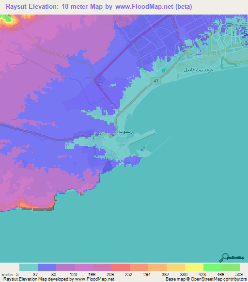 Raysut,Oman Elevation Map