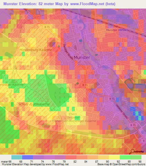 Munster,Germany Elevation Map