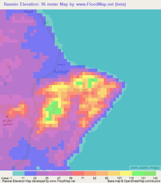 Rassier,Oman Elevation Map