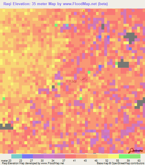 Raqi,Oman Elevation Map