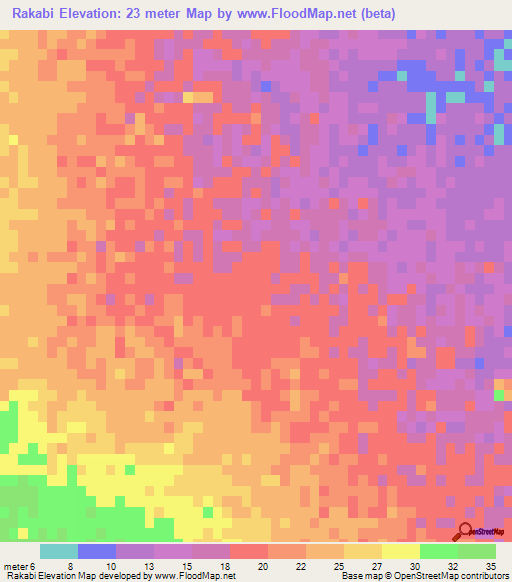 Rakabi,Oman Elevation Map