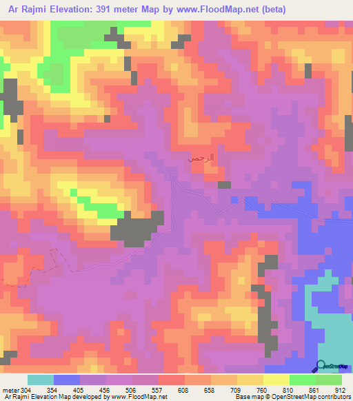 Ar Rajmi,Oman Elevation Map