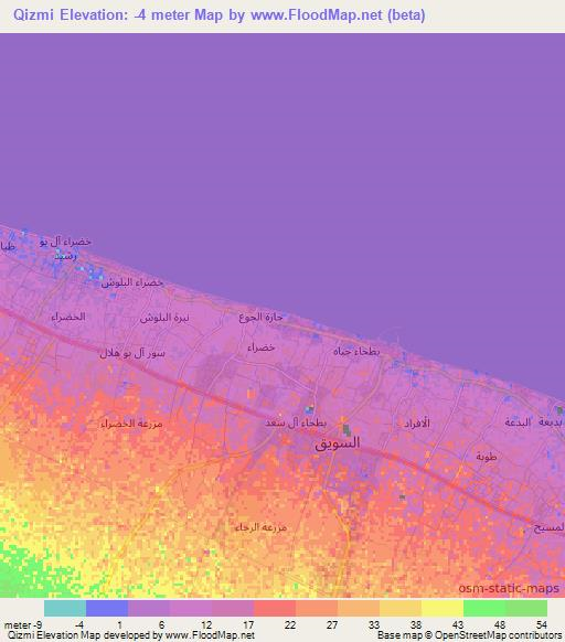 Qizmi,Oman Elevation Map