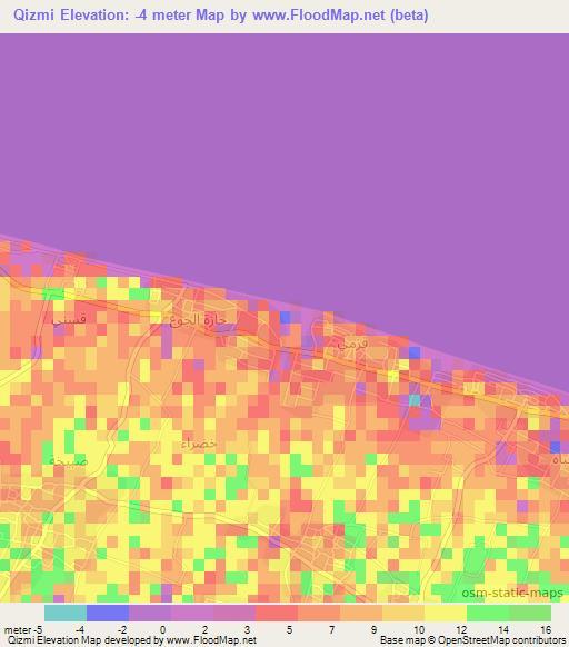 Qizmi,Oman Elevation Map