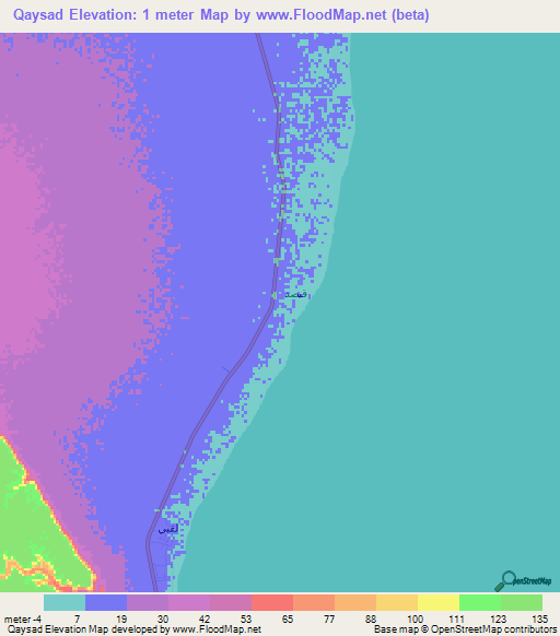 Qaysad,Oman Elevation Map