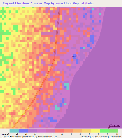 Qaysad,Oman Elevation Map