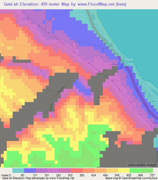 Qata`ah,Oman Elevation Map