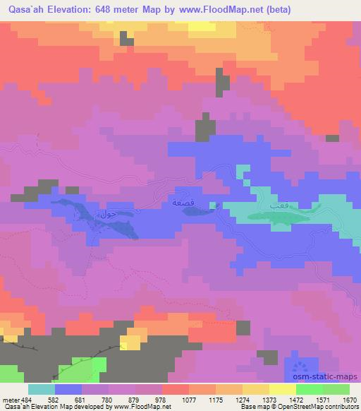 Qasa`ah,Oman Elevation Map