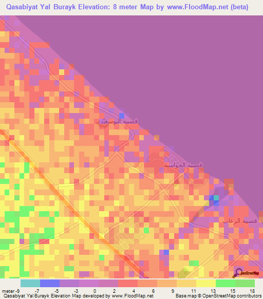 Qasabiyat Yal Burayk,Oman Elevation Map