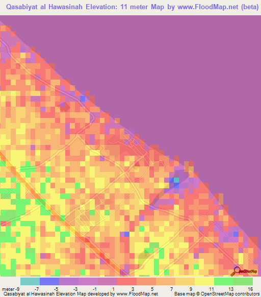 Qasabiyat al Hawasinah,Oman Elevation Map