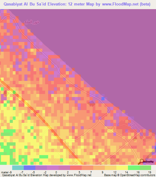 Qasabiyat Al Bu Sa`id,Oman Elevation Map