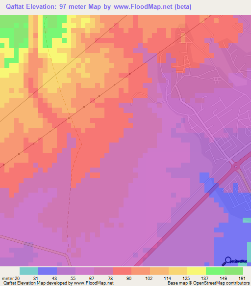 Qaftat,Oman Elevation Map